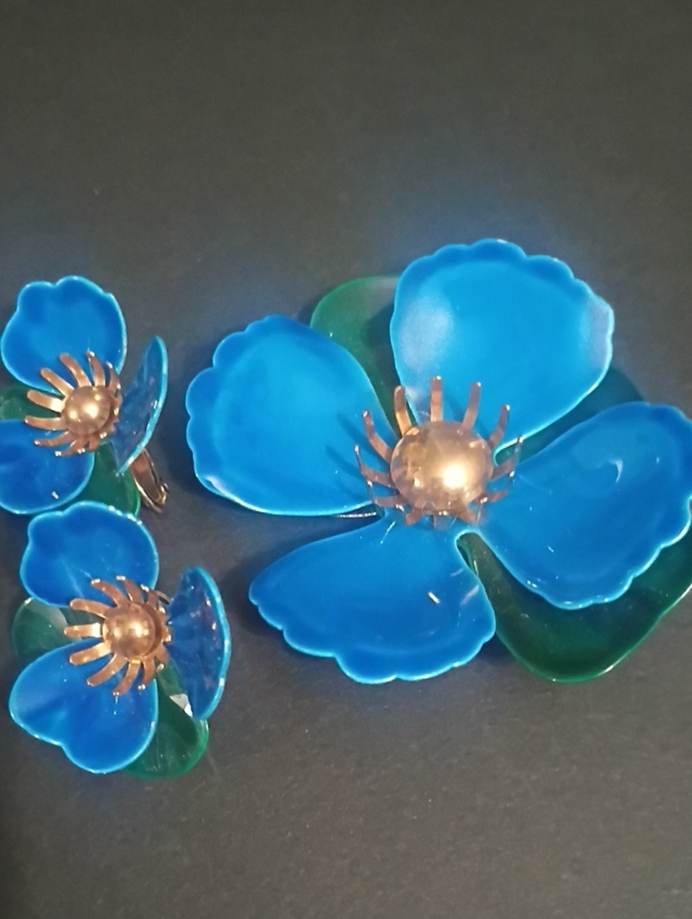 Vintage Sarah Coventry Enamel Brooch and Earring Set